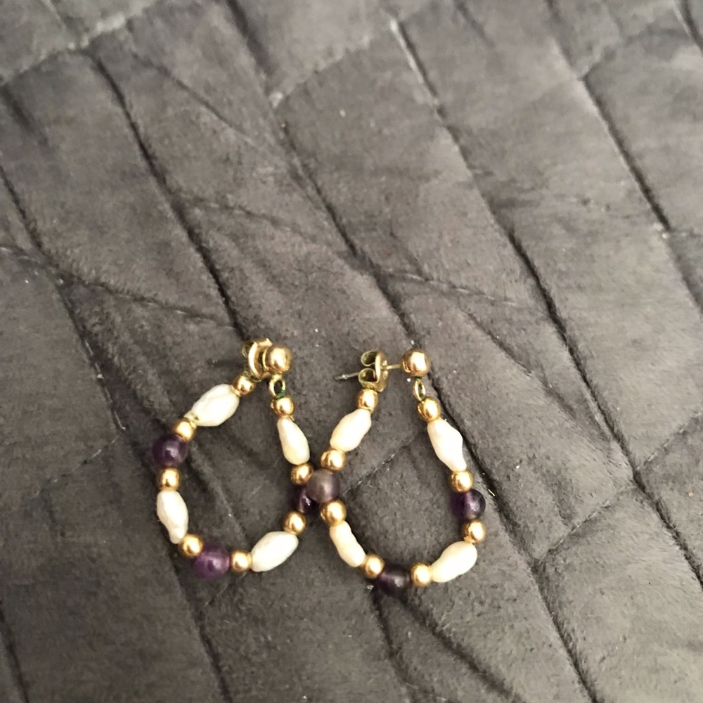Beaded hoop earrings